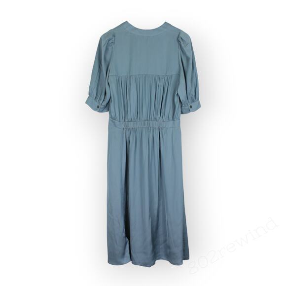 Large Zadig&Voltaire Ralia Satin Midi Dress Tonnerre Monochrome Minimal Feminine - Picture 14 of 14